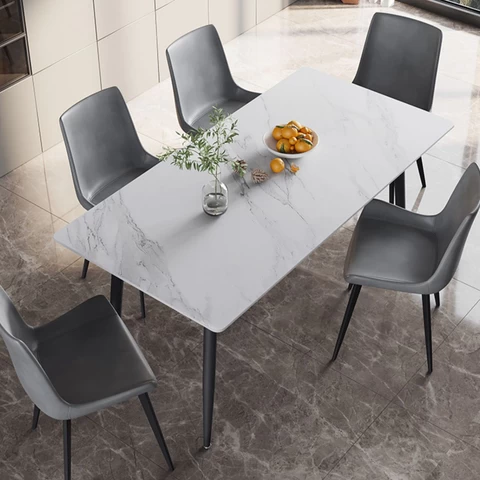 Buy Marble Top Dining Table And Chairs Metal Modern Luxury Dinning Room