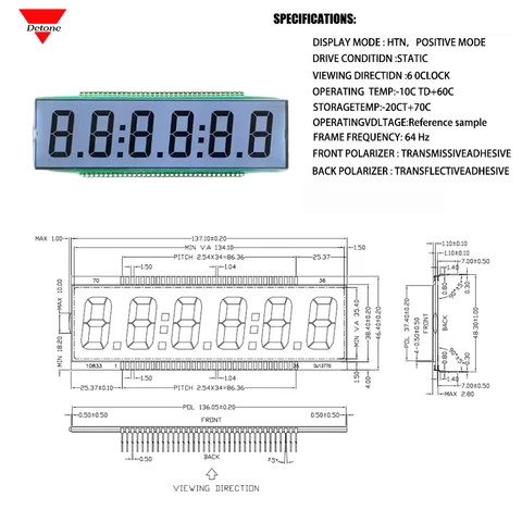 Buy Custom Display Htn Positive V Segment Displays Screen Large