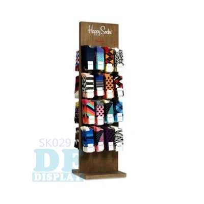 Buy Happy Sock Double Sided Free Standing Floor Wooden Socks Display