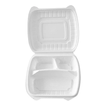 Buy 3 Compartments Disposable Biodegradable Cornstarch Clamshell Lunch