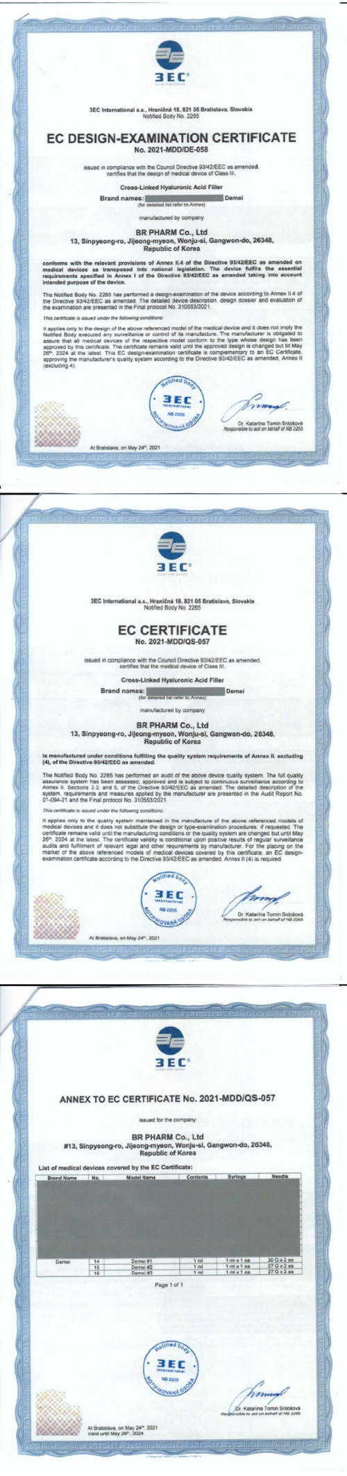 Certificate CE for Filler DEMEI