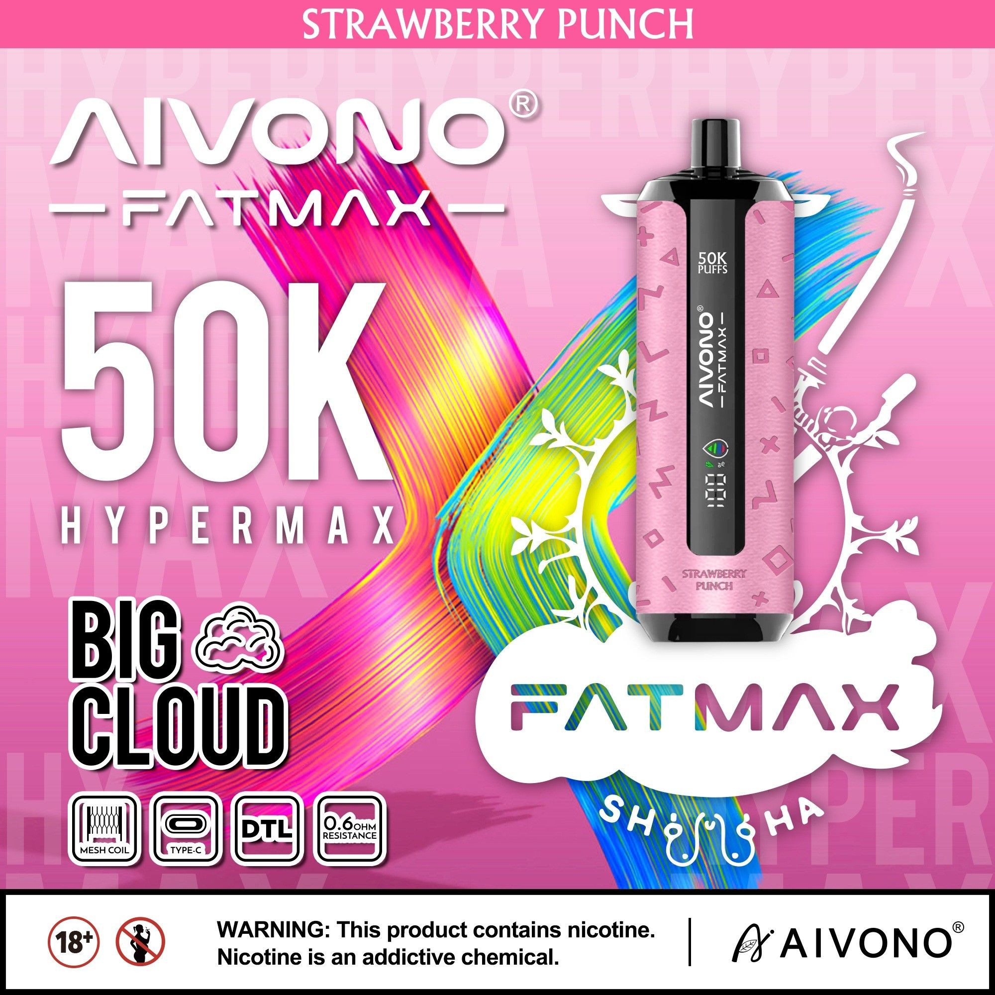 Buy Dtl Mtl Aim Fatmax 50000 Puffs Disposable Vape Pen Wholesale E-cigs 50k  from PaphosVape, China