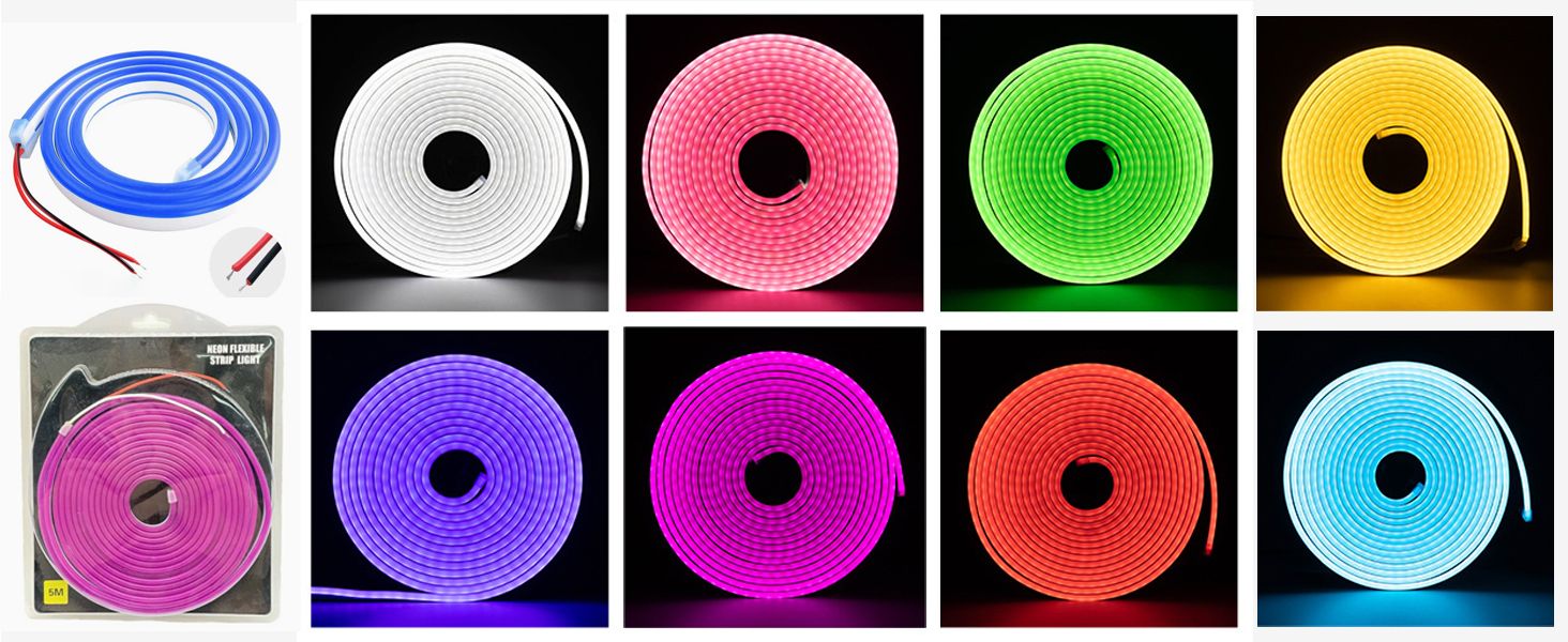 Buy Kinyu Neon Rope Light Cuttable Single Color Flexible Led Strip For ...