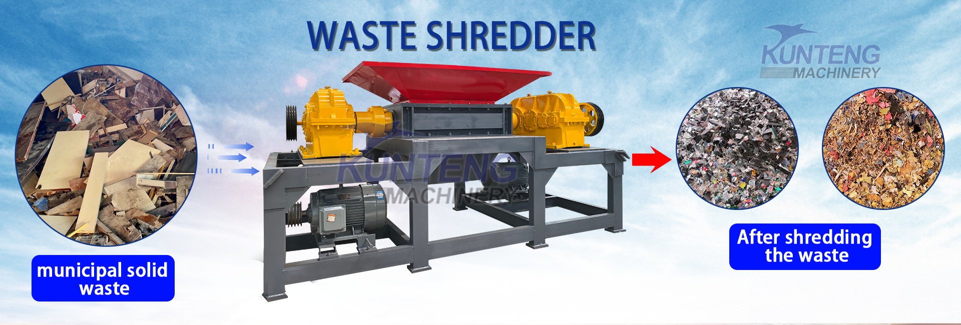 High Efficient Waste Shredder Machine Crusher Waste Shredder Machine Price