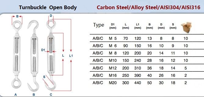Rigging-Hardware-Stainless-Steel-US-Type-Heavy-Turnbuckle-Rigging screw