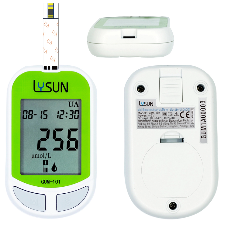 Lysun Portable Analyzer Uric Acid Machine Analyzer Blood Glucose  Multifunction Clinical