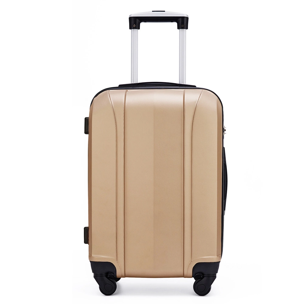 3PCS Beige Gold Color ABS Hardshell Spinner Wheel Travel Luggage Sets