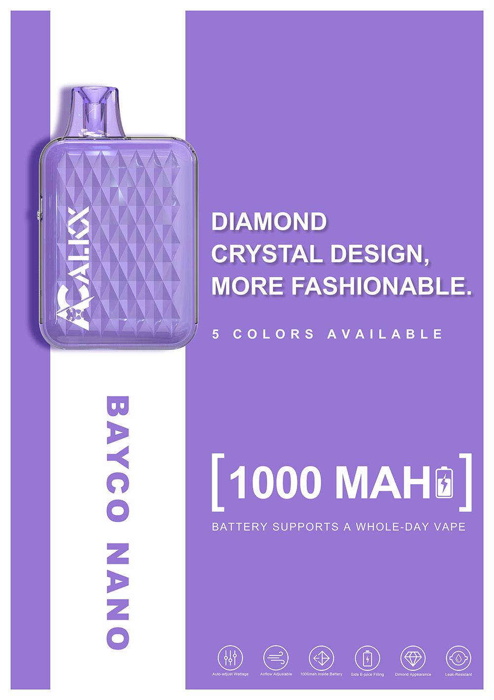 Buy Alkx W012 20000 Puffs Diamond Crystal Fashionable Removable Oil ...