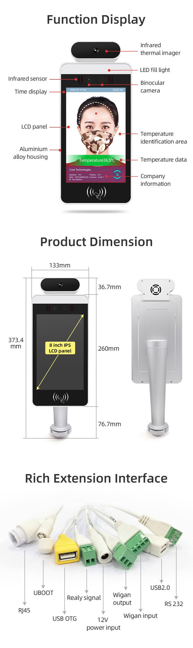 Buy Android Rk3288 Face Recognition Temperature And Time Controller ...