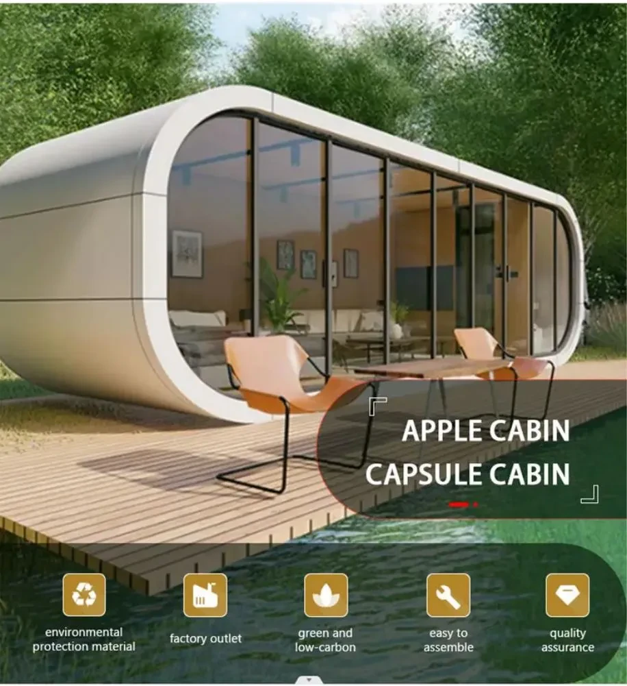 20FT 40FT Modular Prefab Tiny Homes Container Office Portable Apple Home Pod Movable Apple Cabin