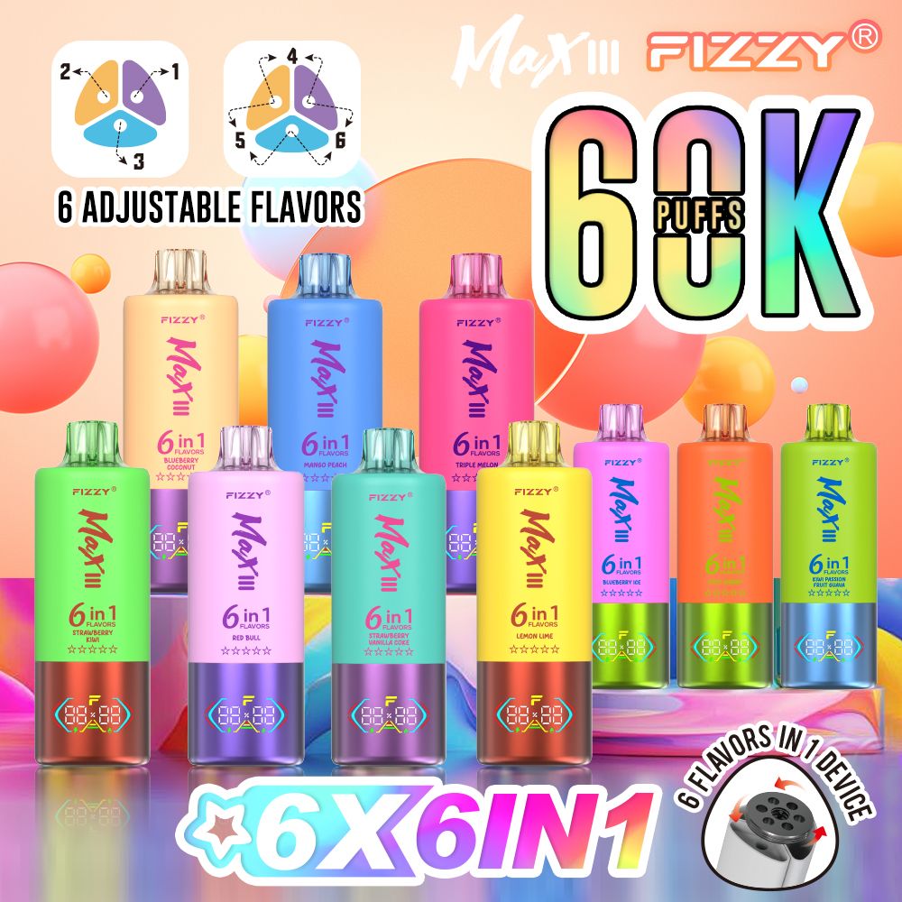 Buy 2025 Disposable Vape Eu Warehouse Stock E-cigarette Fizzy 60000 Puffs  6-in-1 Flavors 60k Vaper E-liquid from PaphosVape, China
