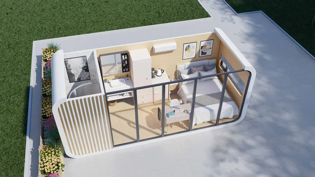 20FT 40FT Modular Prefab Tiny Homes Container Office Portable Apple Home Pod Movable Apple Cabin
