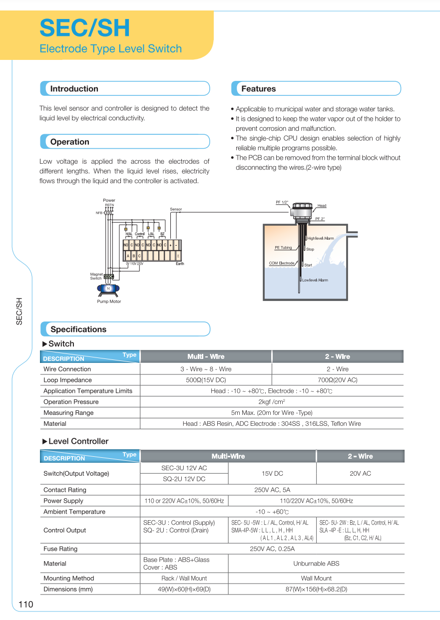 Switch Sec Buy Electrode Type Level Switch: Sec/sh from Seojin Instech Co.,Ltd ...