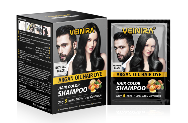 Lichen Professional Hair and Beard Color Gel 100% Grey Coverage With Argan Oil - Dark Brown 250ml