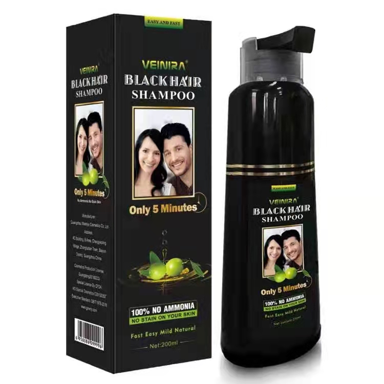 10 Bags Black Hair Shampoo Instant Hair Black Dye Color Natural Herbs Ingredients