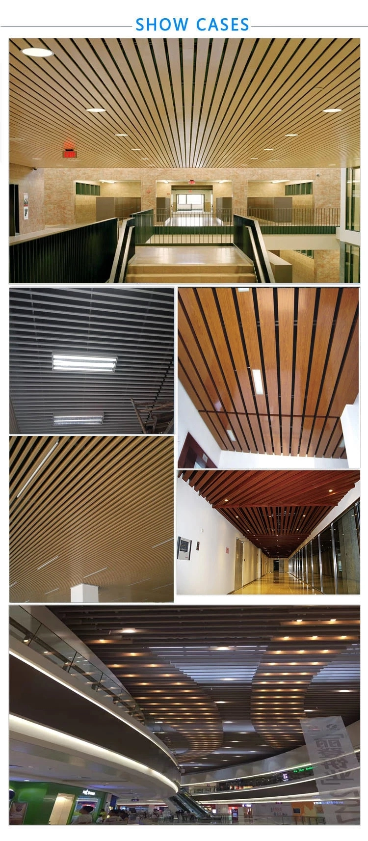 Aluminum U Shape Washable Pop Ceiling Tiles Design for Lobby