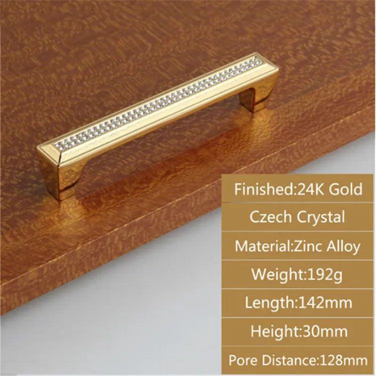 Buy Luxury 24k Real Gold Or Chrome Czech Crystal Drawer Cabinet Knobs ...