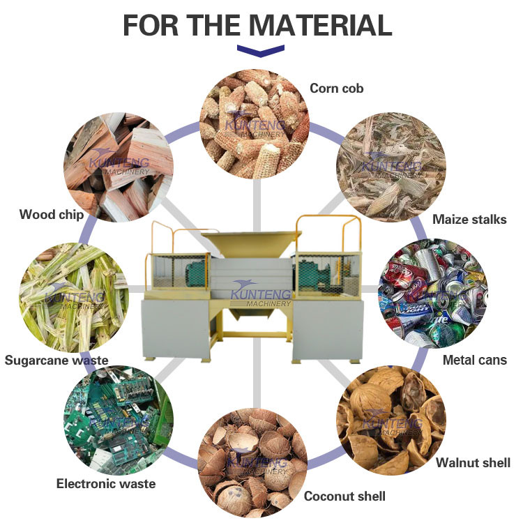 Double Shaft Waste Shredder Machine Wood Metal Shredder Equipment