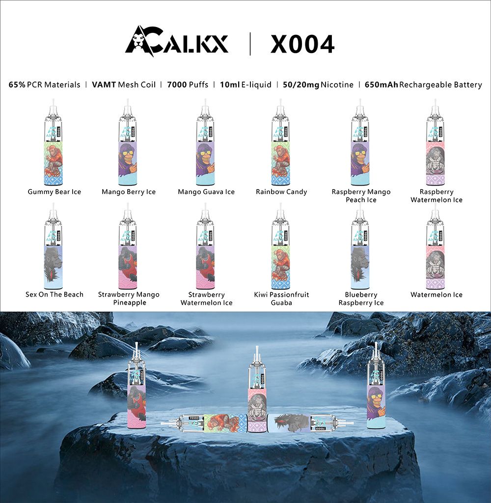Buy Alkx X004 7000+ Puffs Chimpanzees Vape 10ml Liquid Rechargeable ...