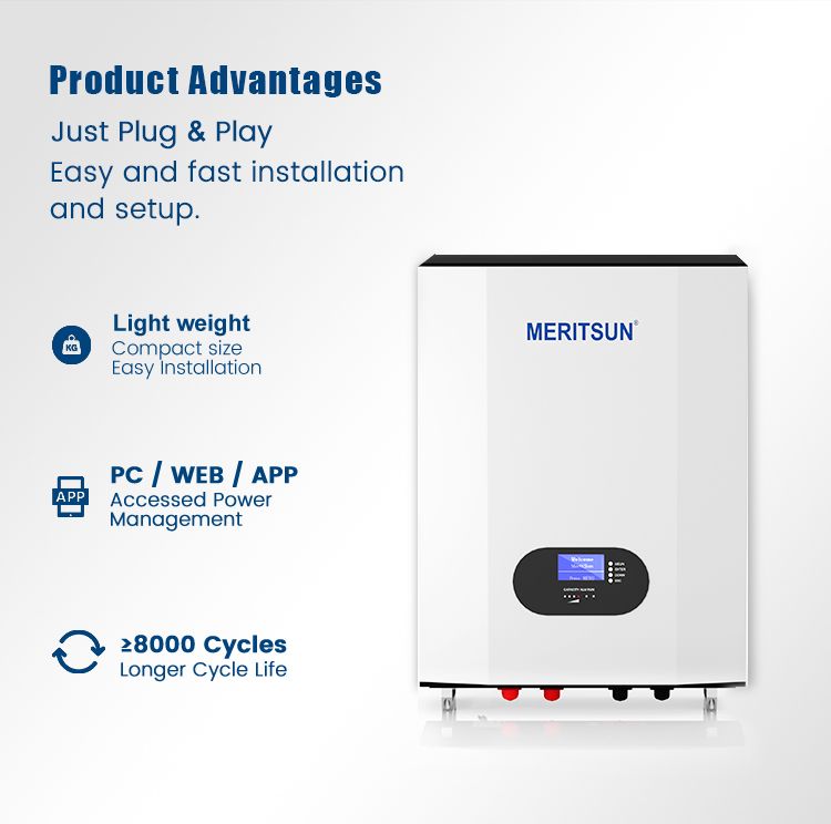 Buy Meritsun 10kwh Powerwall Home Battery 48v 200ah Lifepo4 Lithium Ion ...