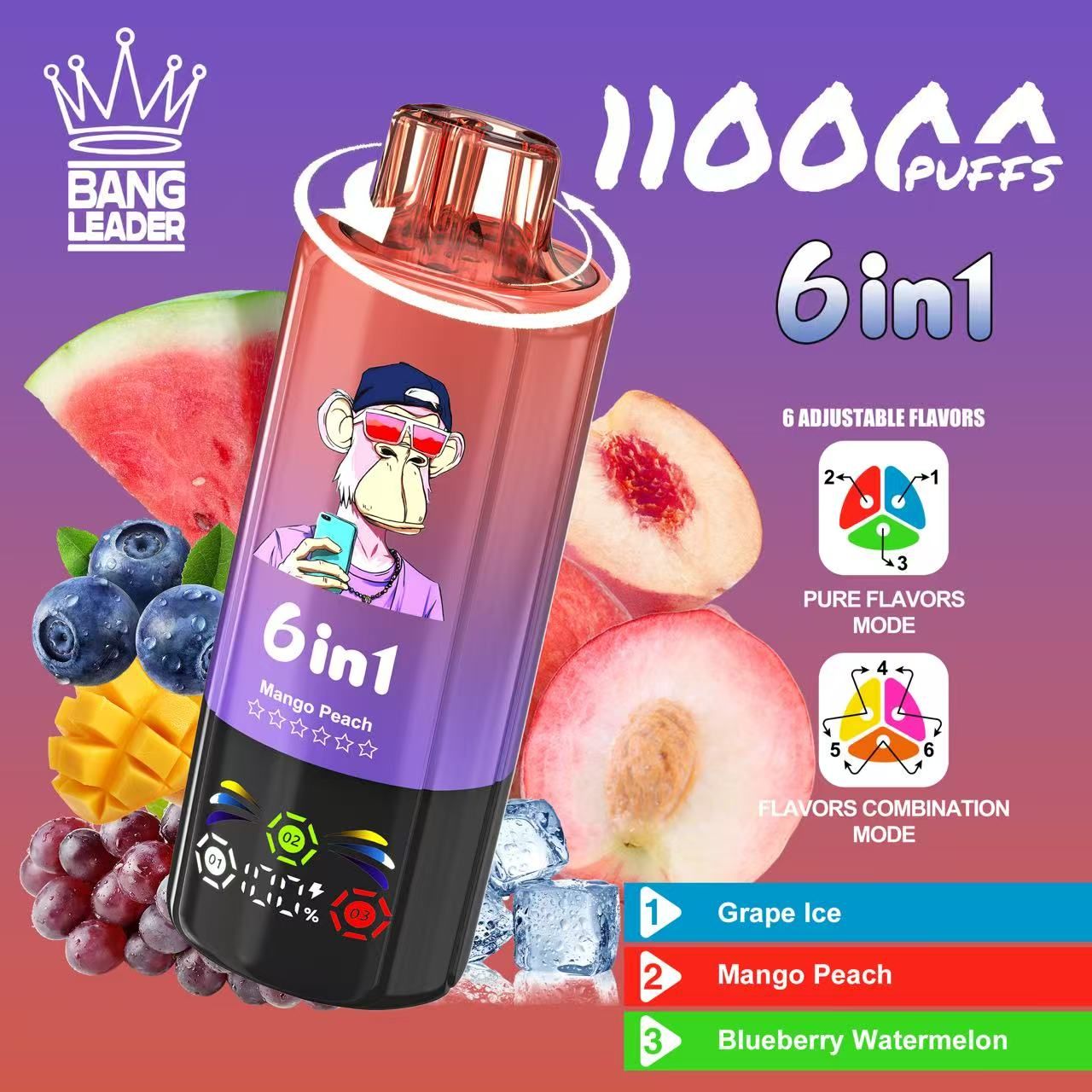 Buy 2025 New Vape 110k Puff 6-in-1 Flavors Wholesale E-cigarette 110000  Puffs Nicotine Pod Vaper Bangleader Puff Mod from PaphosVape, China