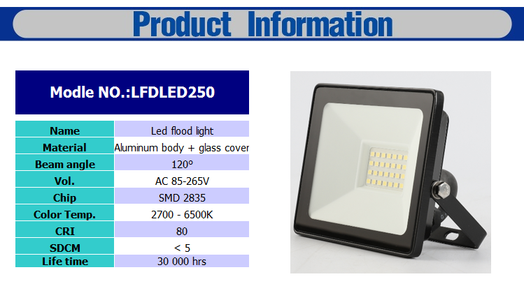Low price floodlight 10W 20W 30W 50W 100W 150W led flood light 85-265V outdoor fixtures