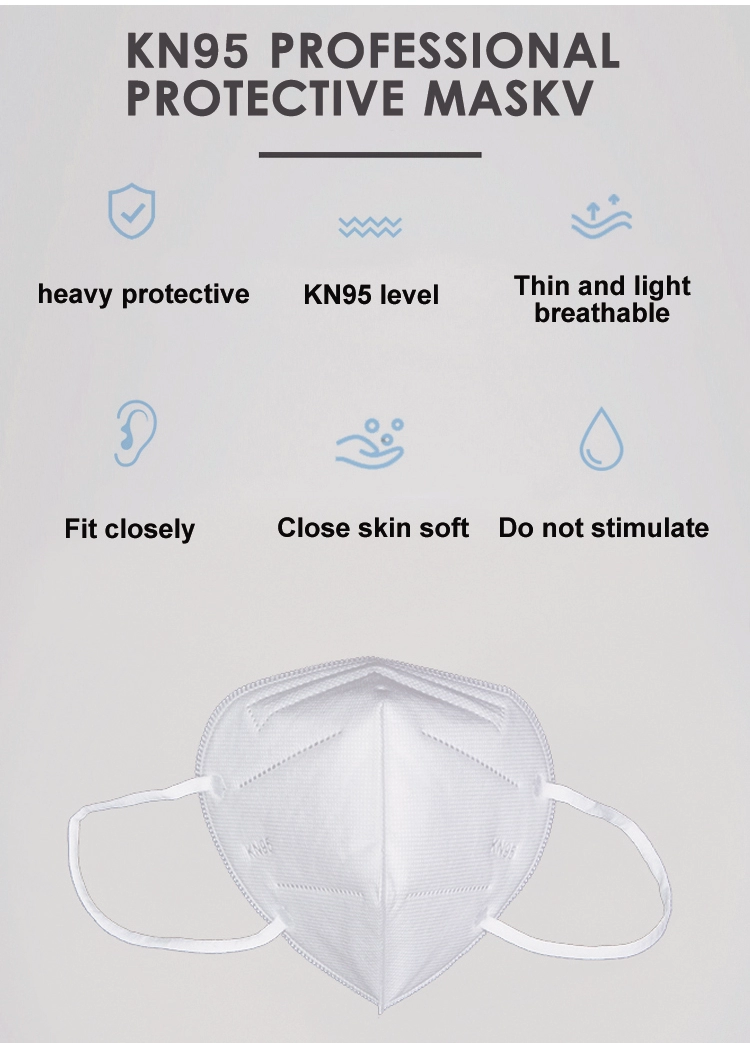 China supplier disposable personal protection 5 ply disposable face mask kn95 with earloop