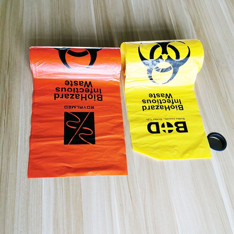 Customized Red Yellow Autoclave Plastic Medical Trash Bags Waste