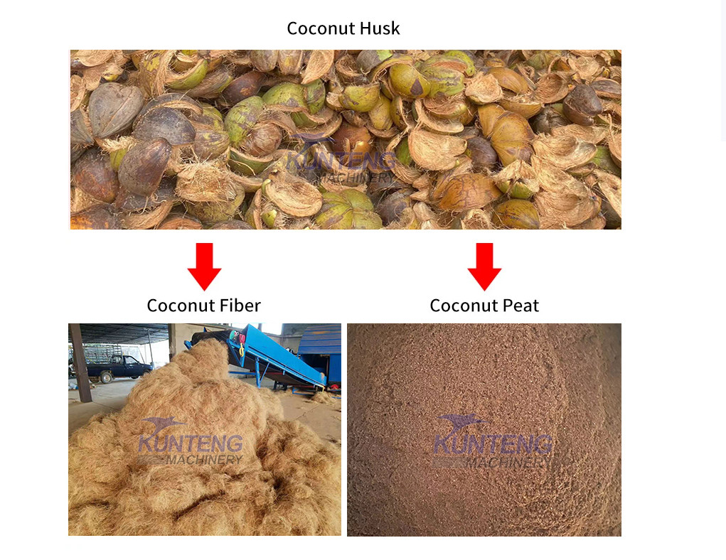 Coco Coir Separation Machine Coconut Fiber Extractor Dry Coconut Fiber Removing Machine