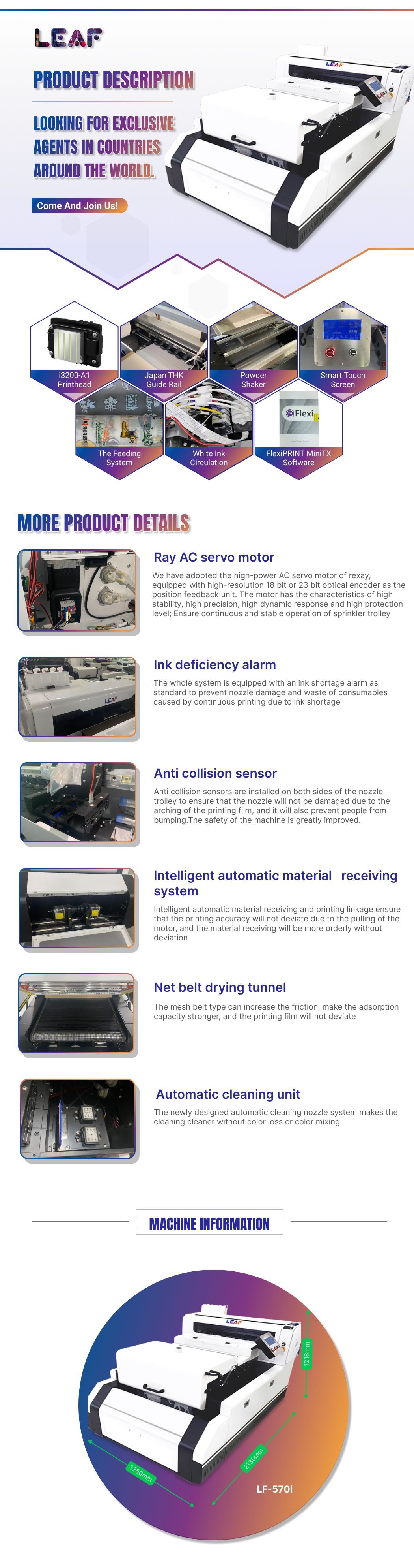Buy Leaf 60cm T Shirt Printing Machine Dtf Printer With I3200 Printhead ...