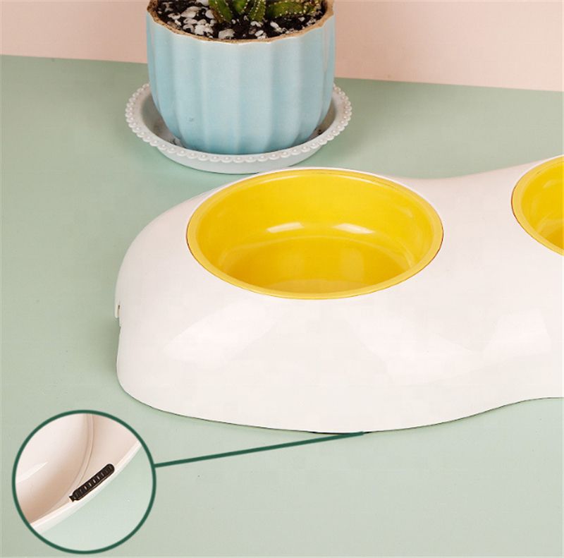 Buy Antitipping Egg Yolk Double Bowl Cat Bowl Dog Bowl Pet Feeding