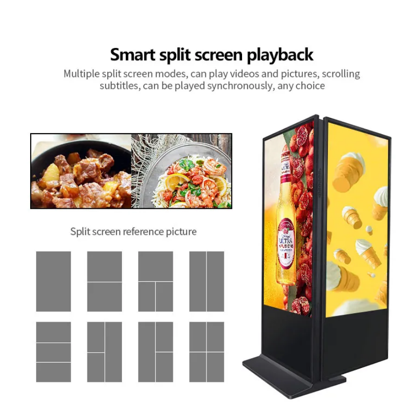 Buy 55 Inch Double Side Screen Floor Stand Digital Signage from Victory ...