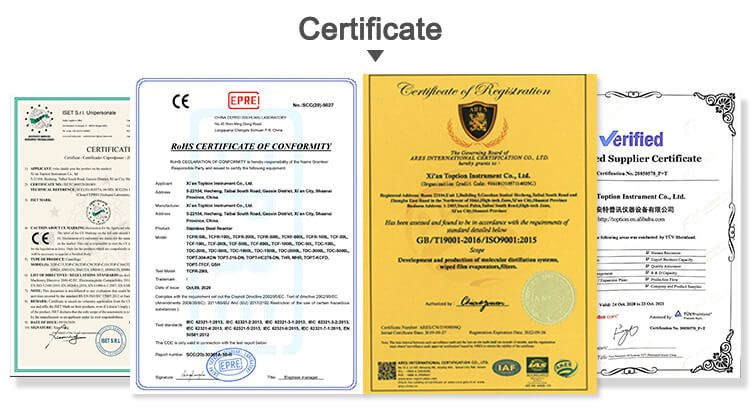 molecular distillation equipment certification