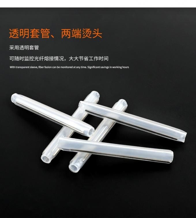 1.0mm Steel Rod Fiber Heat Shrink Sleeves Clear Fibre Splice Protectors 3