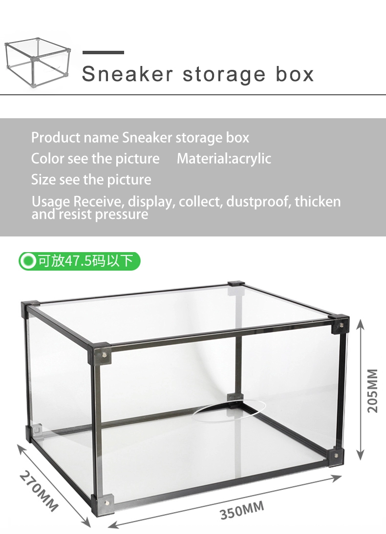 Buy High Transparent Display Case Box Put Sneaker Acrylic Display Case ...