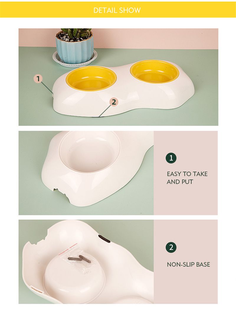 Buy Antitipping Egg Yolk Double Bowl Cat Bowl Dog Bowl Pet Feeding