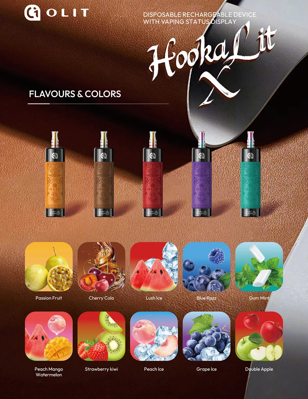 Hookalit Vape Flavors Olit Hookalit Pro 60K Puffs Disposable Vape Olit  Hookalit S 35000 Disposable Vape Price 11.99$