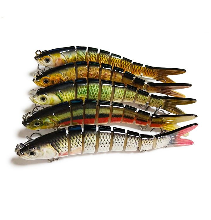 Cheap Fishing Lures for Bass Trout 6-segment Hard Body Lures with