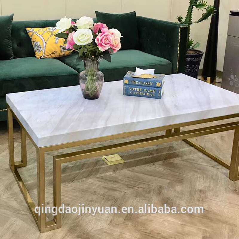 Buy 2020 Hot Sell Golden Stainless Steel Rectangle Modern Marble