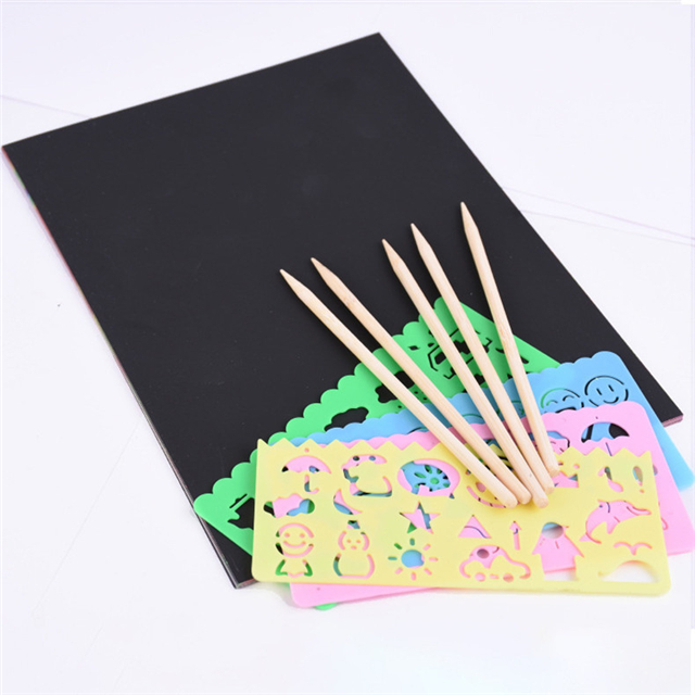 Scratch Art Paper Magic DIY Colorful Rainbow Scratch Cards Set With  Graffiti Stencil - Buy Scratch Art Paper Magic DIY Colorful Rainbow Scratch  Cards Set With Graffiti Stencil Product on