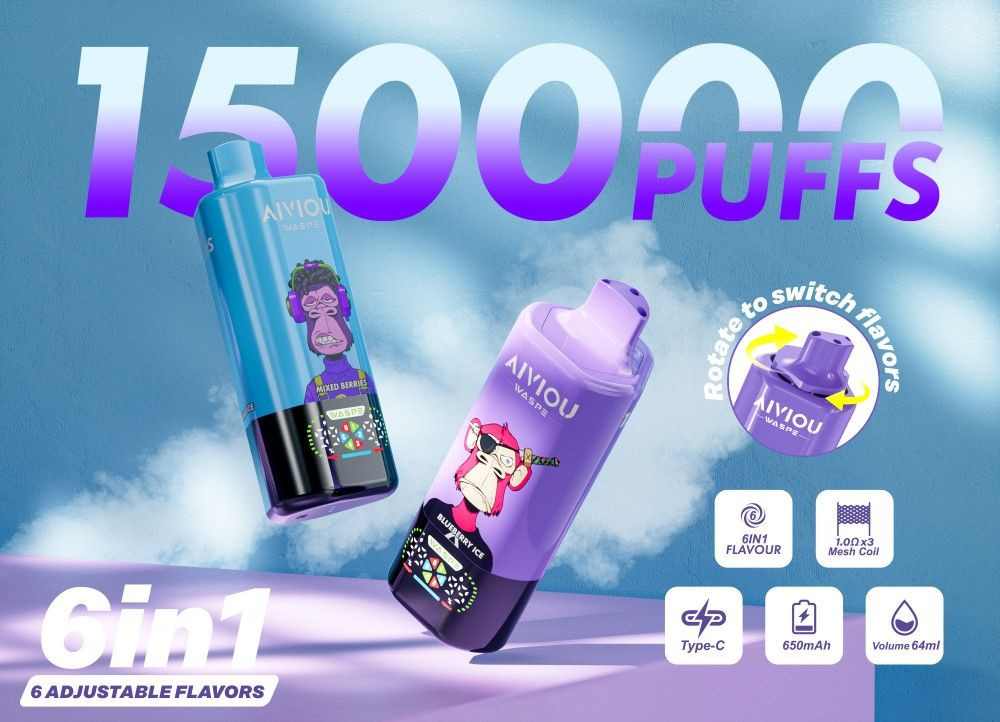 aubi vap WASPE AIVIOU 150000 Puffs Six Tastes Bulk Buy Rechargeable Disposable Vapes  Wholesale main image 0