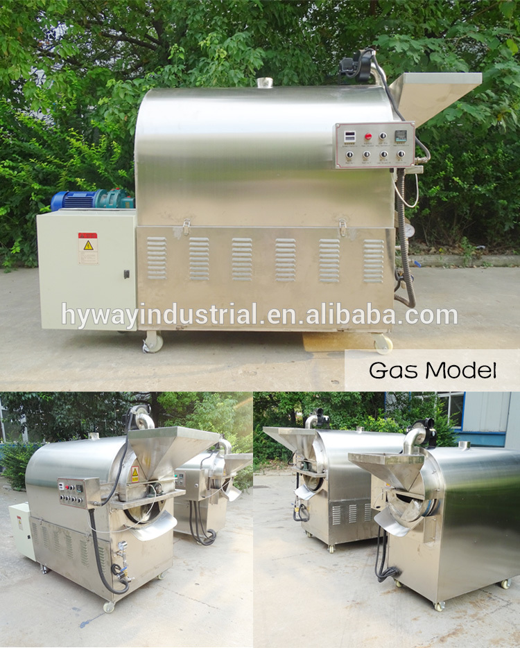 Buy 50kg/hour Cocoa Bean Nut Roasting Machine Lpg Style Peanut Roaster ...