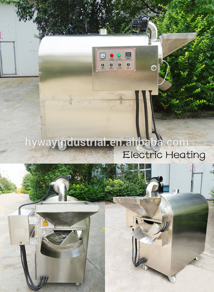 Buy 50kg/hour Cocoa Bean Nut Roasting Machine Lpg Style Peanut Roaster ...
