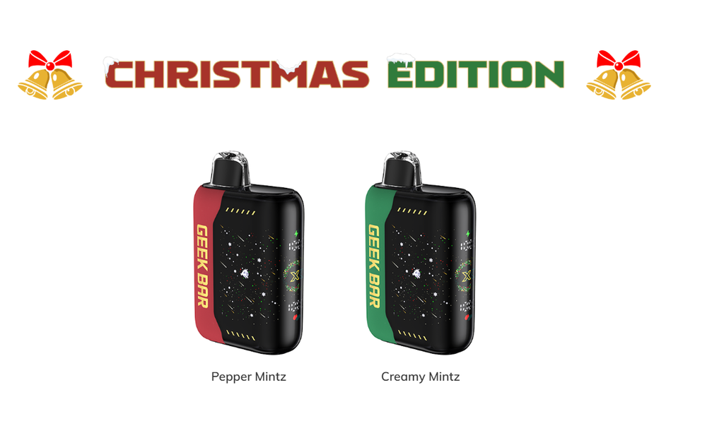 new christmas geek bar Geek Bar Pulse X 25000 Christmas Edition Vape - Cream, Peppermint  Disposable Vape