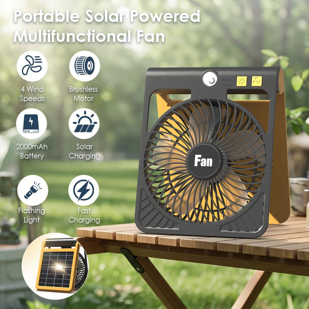 Portable Solar Powered Multifunctional Fan