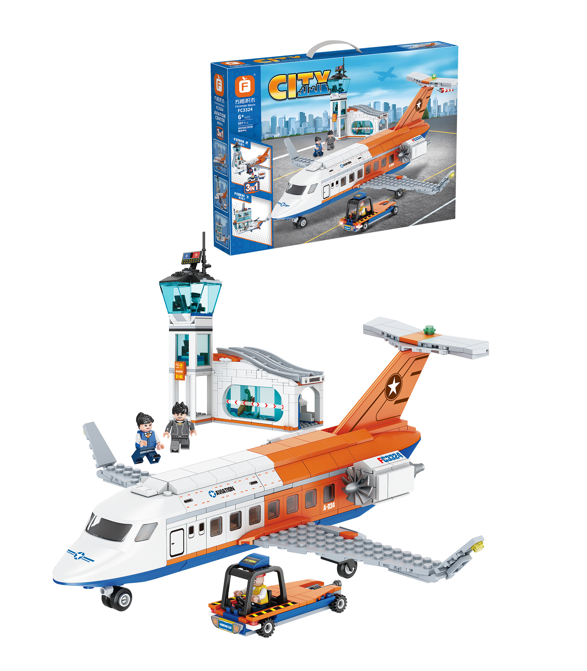 Plane Building Blocks Buy Airport Terminal Model City Building Airplane 3in1 Building Blocks ...