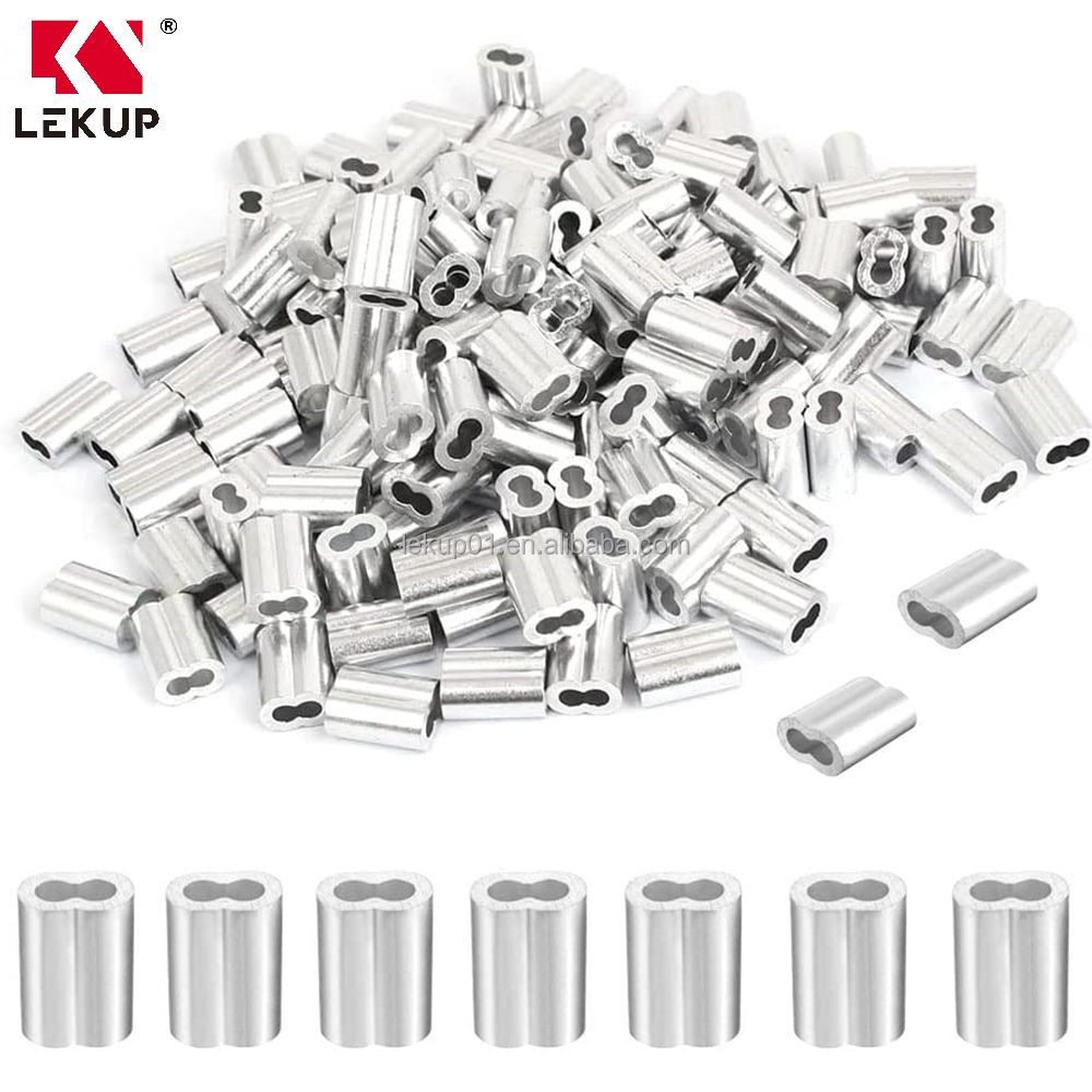 Buy Aluminum Crimping Double Barrel Set Ferrule Loop Sleeve Double ...