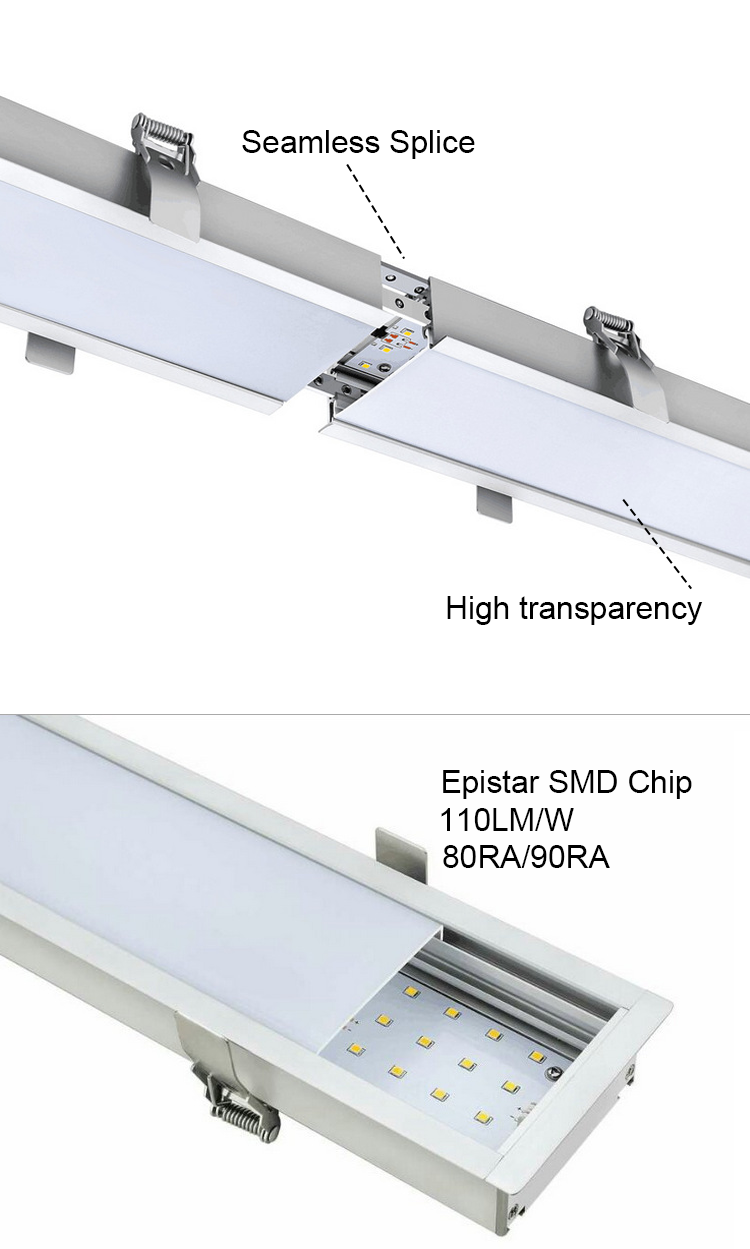 Buy Aluminum Profile Ceiling Gypsum Recessed Linear Light Office ...
