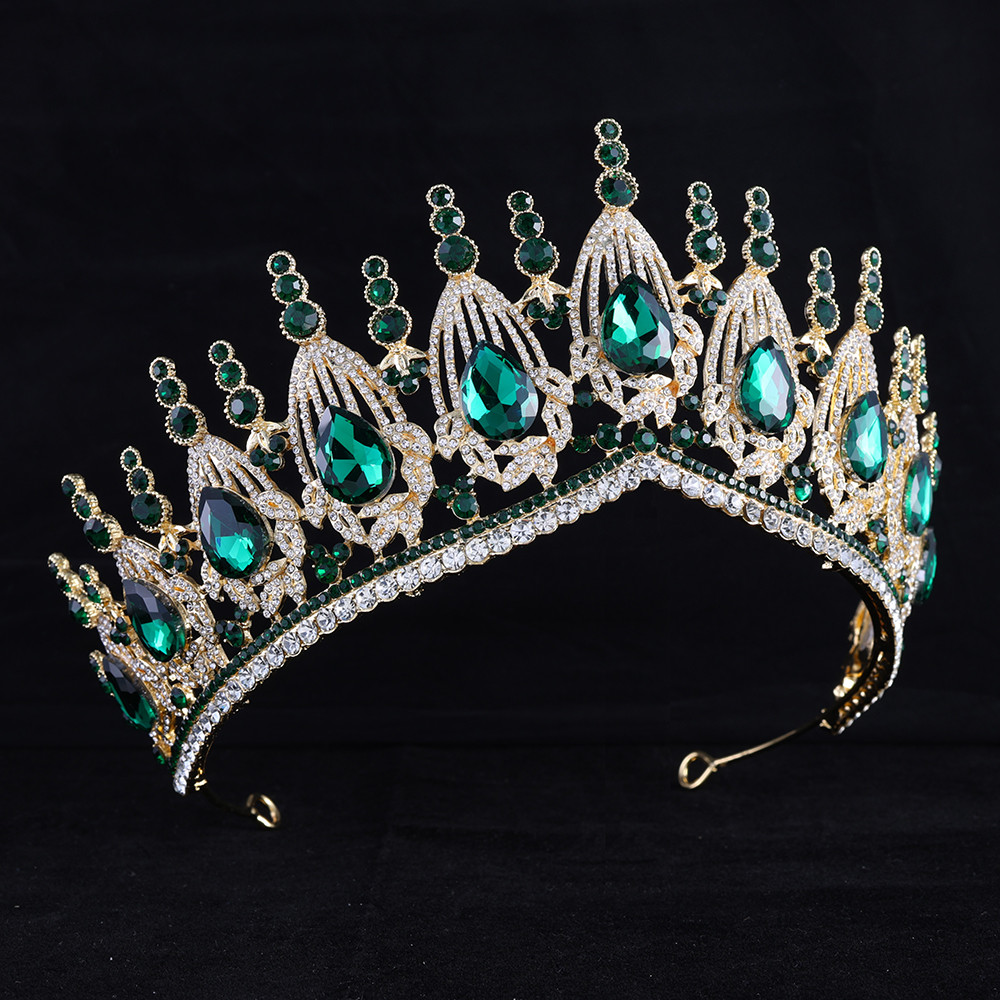 Buy Baroque Bridal Crown Ball Beauty Blue Red Green Jelly Color ...