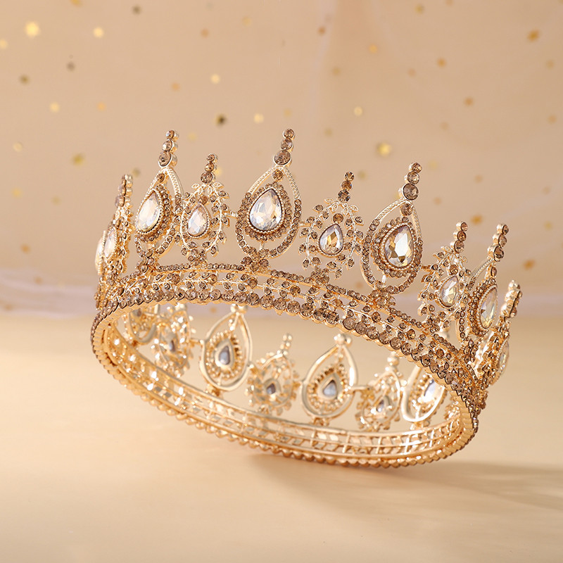 Buy Baroque Bride Crown Crystal Round Crown Beauty Pageant Crown Hair ...